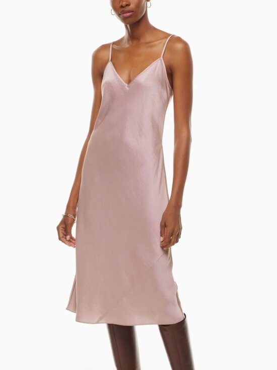 Wilfred Dresses & Skirts - Wilfred Aritzia Only Slip Satin Midi Dress Dusty Mauve - XS